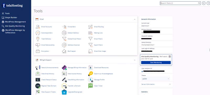 cPanel vs DirectAdmin Control Panels - Features & Pricing 2 A snippet of how cPanel looks